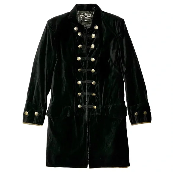 SOLD! RARE Jimi Hendrix Black Velvet Pirate Frock Coat Rock & Roll Religion Sz S - Picture 1 of 12